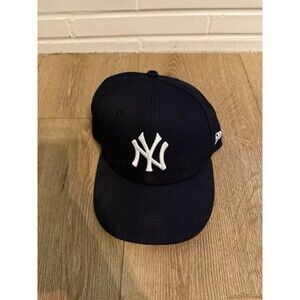 New York Yankees New Era Blue Fitted Baseball Hat Cap MLB Size 7 5/8
